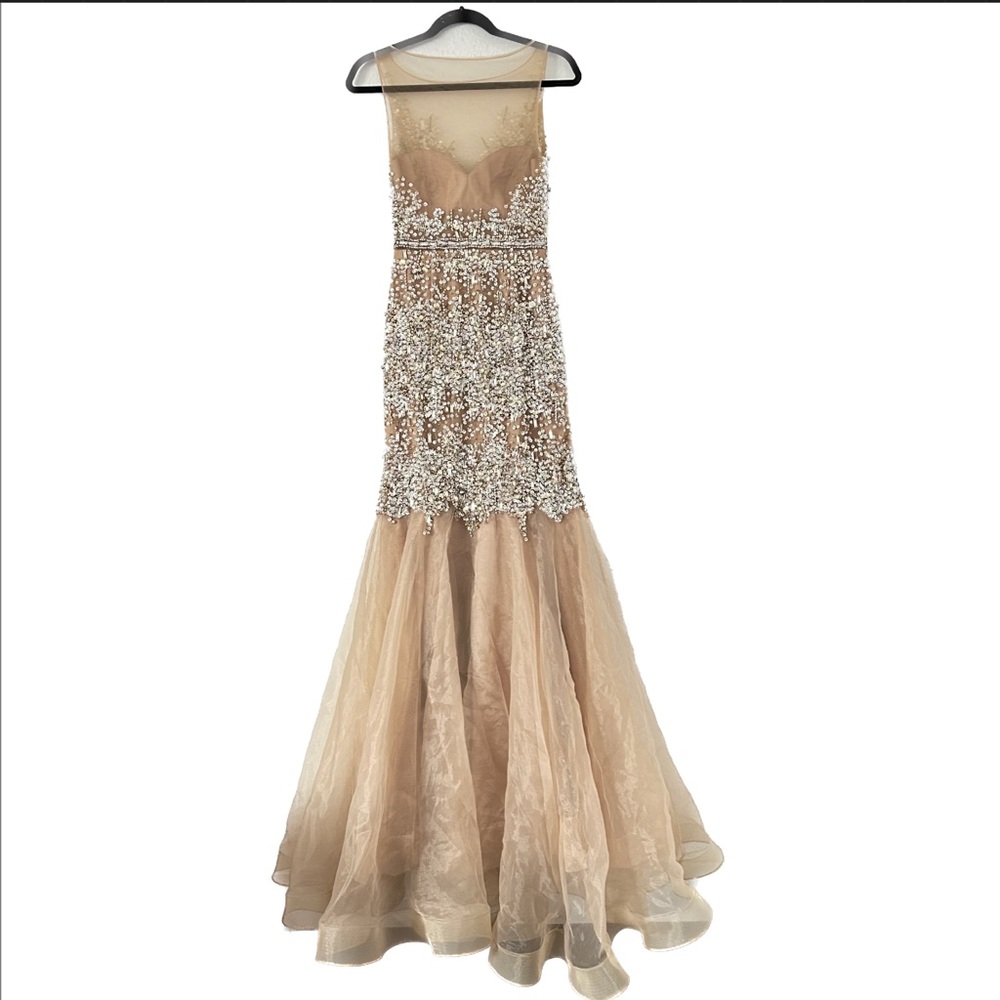 TERANI COTURE TERANI PROM 1611P0705 illusion sleeveless sparkle evening gown 2 - Picture 4 of 16